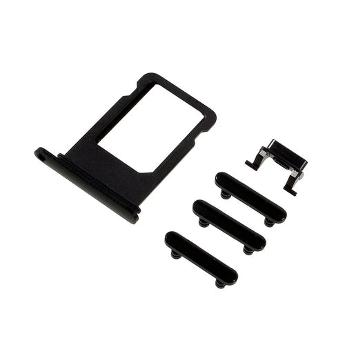 OEM for iPhone 7 Plus Side Button Set (Mute / Power / Volume Buttons + SIM Card Tray) - Jet Black - 1