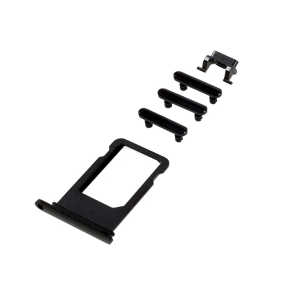 OEM for iPhone 7 Plus Side Button Set (Mute / Power / Volume Buttons + SIM Card Tray) - Jet Black - 2