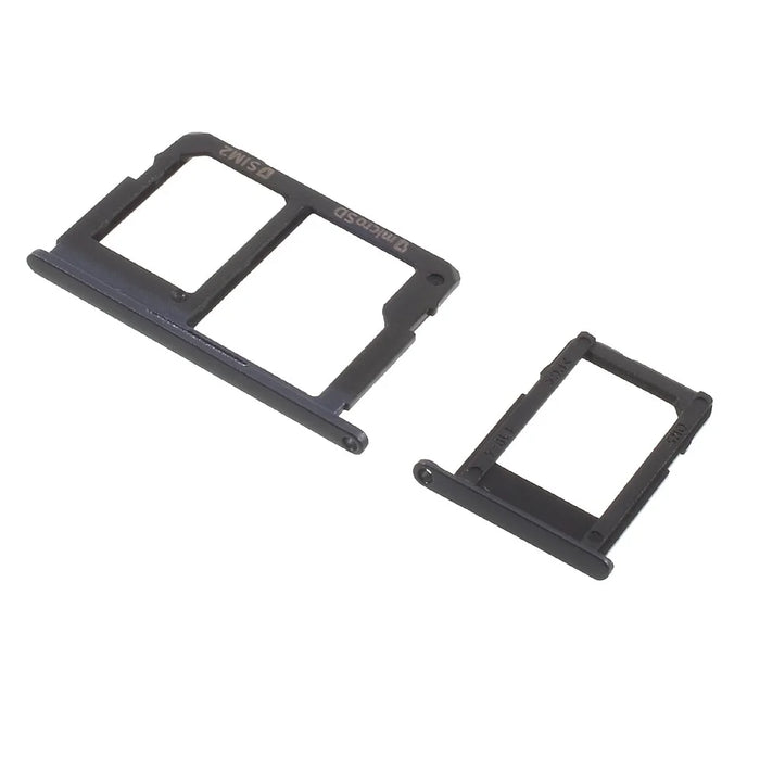 OEM SIM1 + SIM2/Micro SD Card Tray Holder Replacement (2 pcs) for Samsung Galaxy J5 Prime/J7 Prime - Black - 1