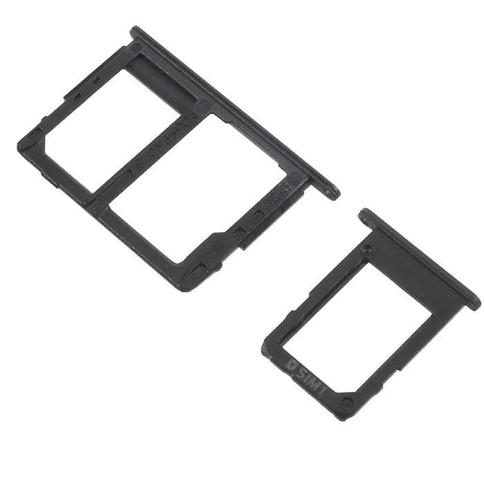 OEM SIM1 + SIM2/Micro SD Card Tray Holder Replacement (2 pcs) for Samsung Galaxy J5 Prime/J7 Prime - Black - 2