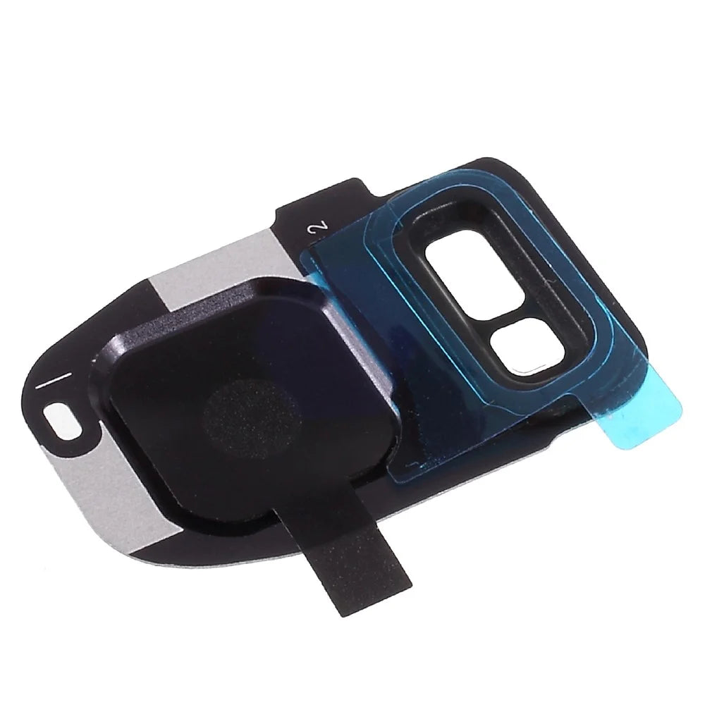 OEM Camera Lens Ring + Flashlight Glass + Adhesive Sticker for Samsung Galaxy S7 G930 / S7 edge G935 - Black - 2
