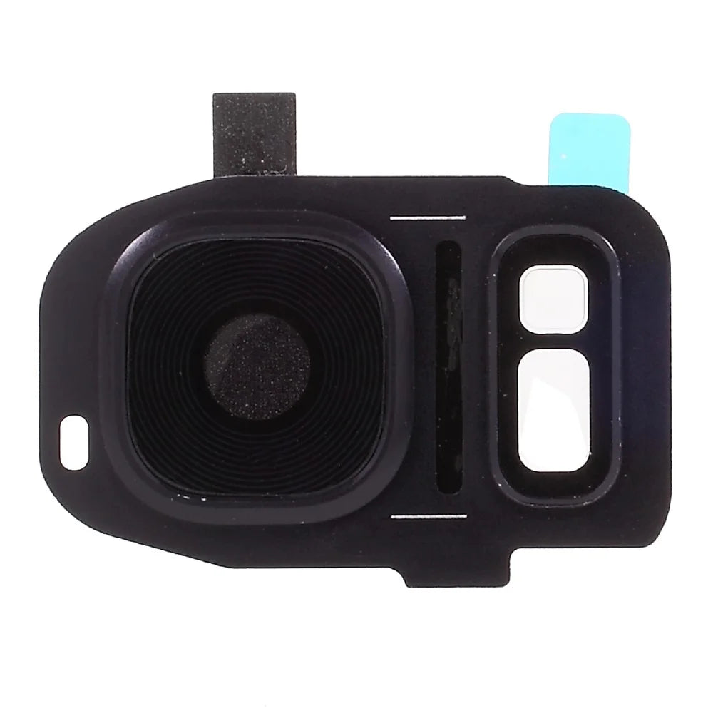 OEM Camera Lens Ring + Flashlight Glass + Adhesive Sticker for Samsung Galaxy S7 G930 / S7 edge G935 - Black - 3
