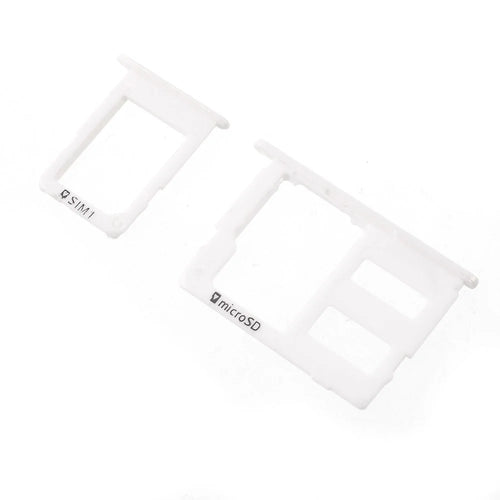 OEM SIM1 + SIM2/Micro SD Card Tray Holders (2 pcs) for Samsung Galaxy J5 Prime / J7 Prime - White - 1
