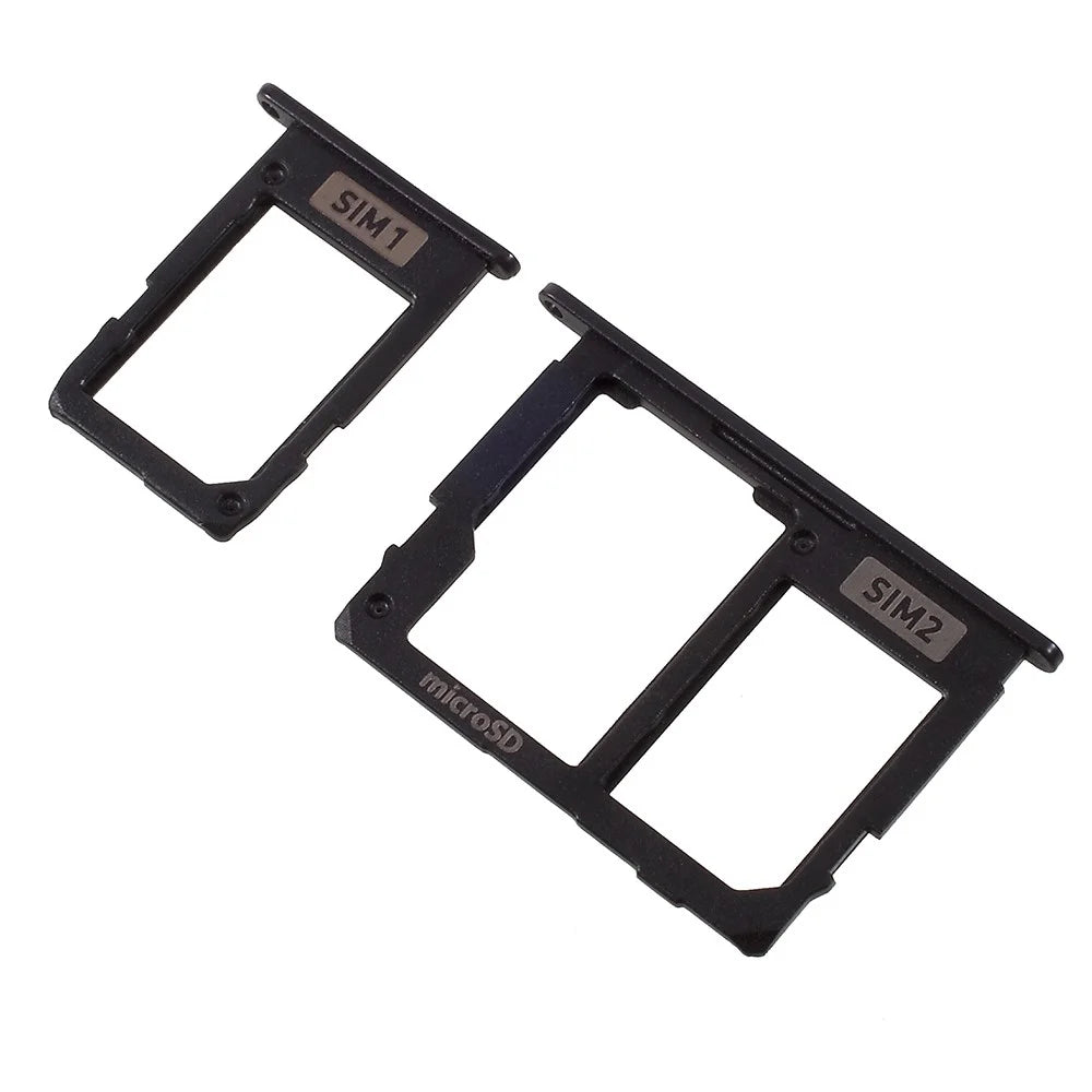 OEM SIM1 + SIM2/Micro SD Card Tray Slots Part for Samsung Galaxy J5 (2017) J530 / J7 (2017) J730 - Black - 1