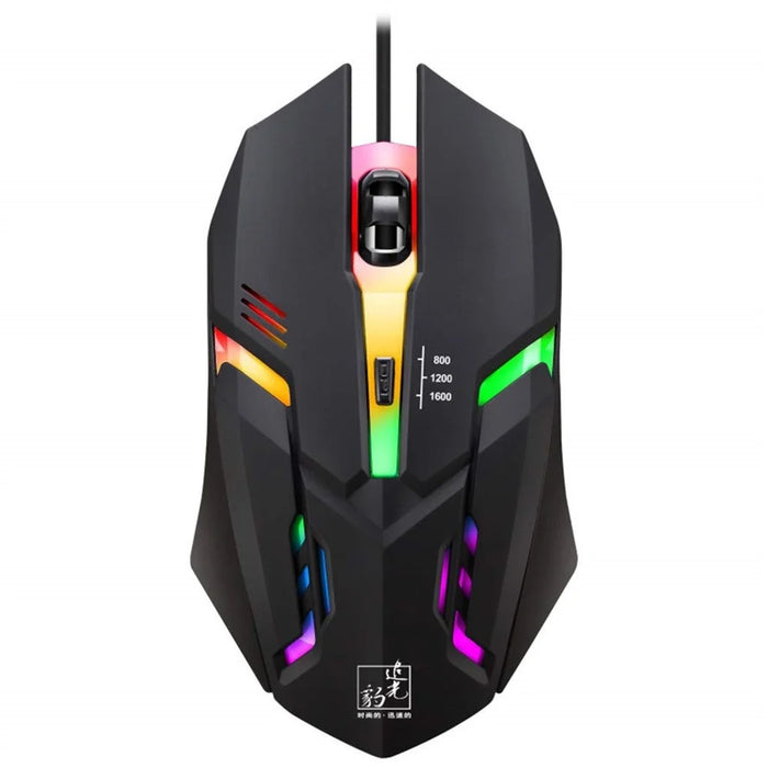 K2 Colorful LED Light 4-Button 2400DPI Optical USB Wired Gaming Mouse - 2