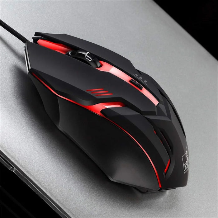 K2 Colorful LED Light 4-Button 2400DPI Optical USB Wired Gaming Mouse - 7