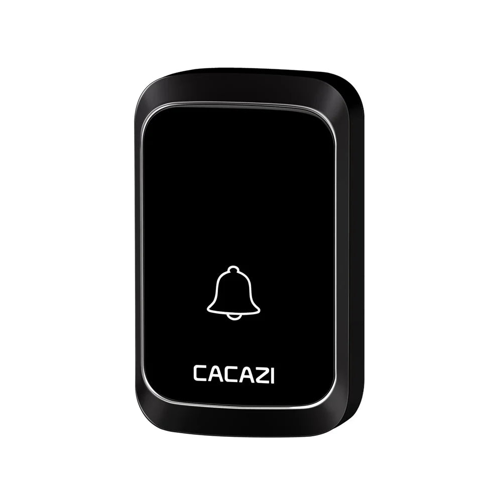 CACAZI A60 Wireless Doorbell Waterproof Door Chime Kit 2 Button with 2 Plug-in Receivers - Black / EU Plug - 4