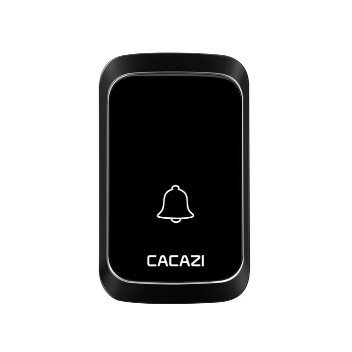 CACAZI A60 Wireless Doorbell Waterproof Door Chime Kit 2 Button with 2 Plug-in Receivers - Black / EU Plug - 7