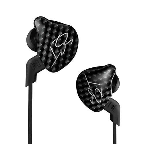 KZ ZST Armature Dual Driver In-ear Earphone Detachable Cable Mega Bass Headset WITHOUT Mic - Carbon Fiber - 1