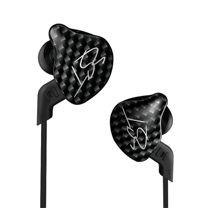 KZ ZST Armature Dual Driver In-ear Earphone Detachable Cable Mega Bass Headset WITHOUT Mic - Carbon Fiber - 1