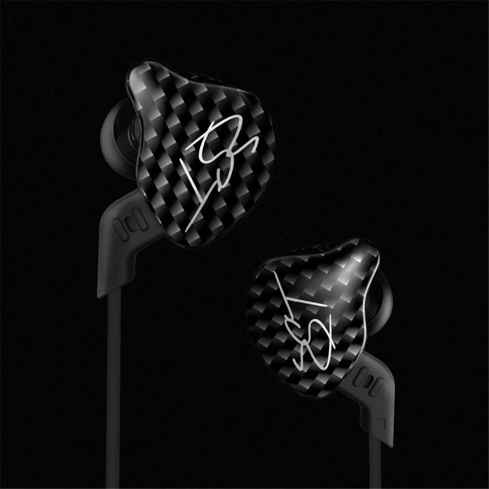 KZ ZST Armature Dual Driver In-ear Earphone Detachable Cable Mega Bass Headset WITHOUT Mic - Carbon Fiber - 3