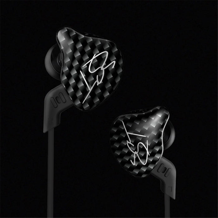 KZ ZST Armature Dual Driver In-ear Earphone Detachable Cable Mega Bass Headset WITHOUT Mic - Carbon Fiber - 3