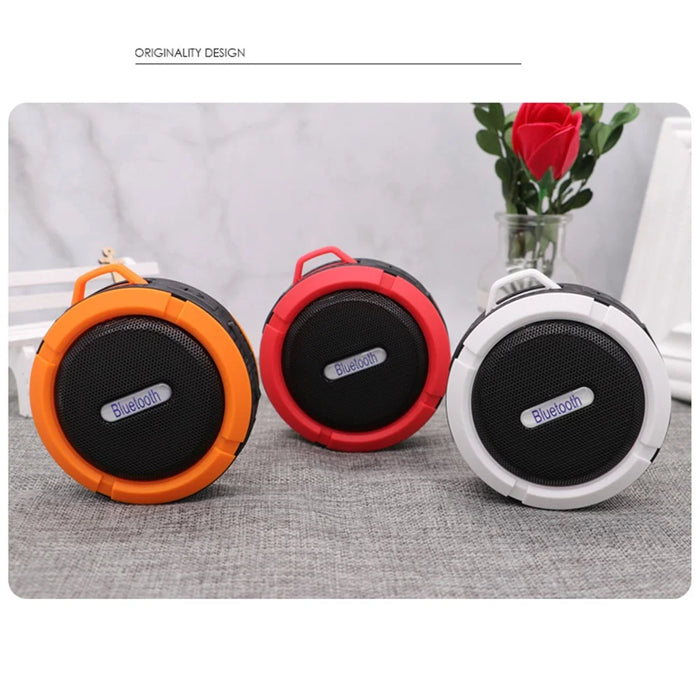 C6 Portable Outdoor Bluetooth-compatible Speaker IP65 Waterproof Shower Bluetooth-compatible Speaker for iPhone Samsung - Black / White - 2