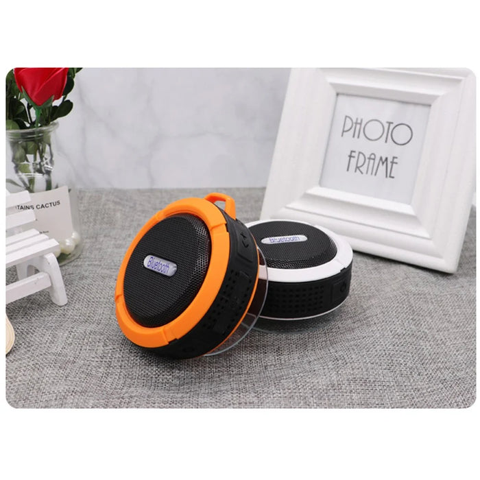 C6 Portable Outdoor Bluetooth-compatible Speaker IP65 Waterproof Shower Bluetooth-compatible Speaker for iPhone Samsung - Black / White - 4