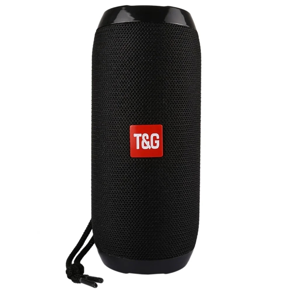 TG117 Portable Bluetooth-compatible Stereo Speaker Mesh Surface Waterproof Outdoor Speaker with Mic for iPhone X Etc. - Black - 1