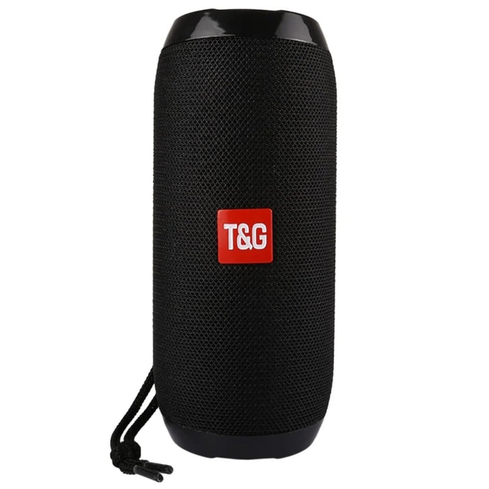 TG117 Portable Bluetooth-compatible Stereo Speaker Mesh Surface Waterproof Outdoor Speaker with Mic for iPhone X Etc. - Black - 1