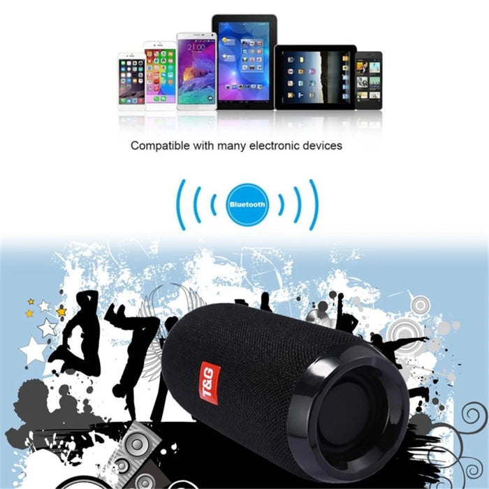 TG117 Portable Bluetooth-compatible Stereo Speaker Mesh Surface Waterproof Outdoor Speaker with Mic for iPhone X Etc. - Black - 7
