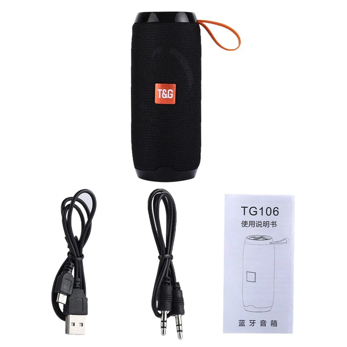 TG106 Portable Multi-function Bluetooth-compatible Speaker with MIC Support TF Card FM Hands-free - Black - 6