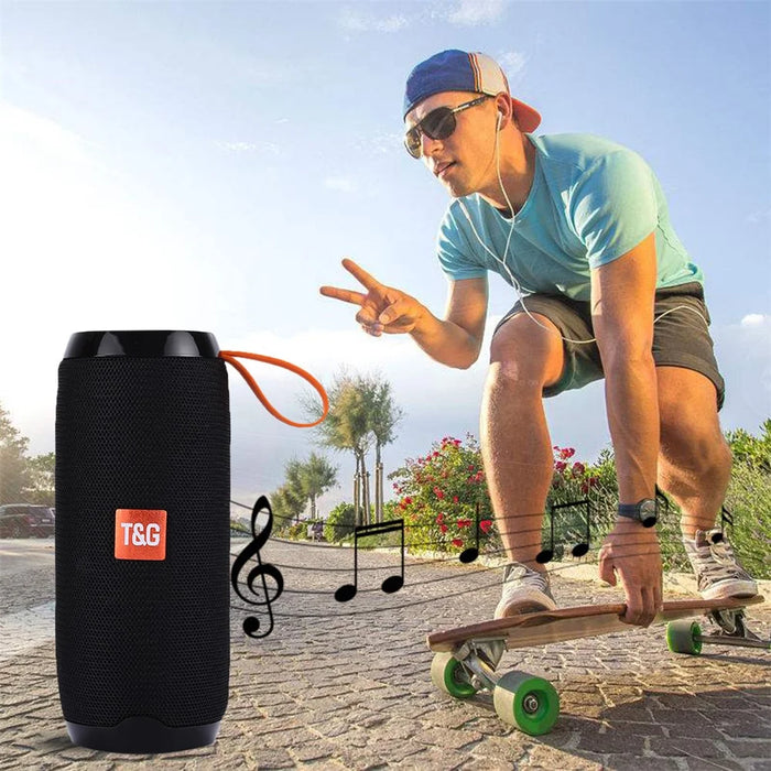 TG106 Portable Multi-function Bluetooth-compatible Speaker with MIC Support TF Card FM Hands-free - Black - 7