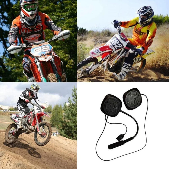 Motorcycle Motorbike Helmet Bluetooth-compatible Headset Wireless Headphone with Mic - 6