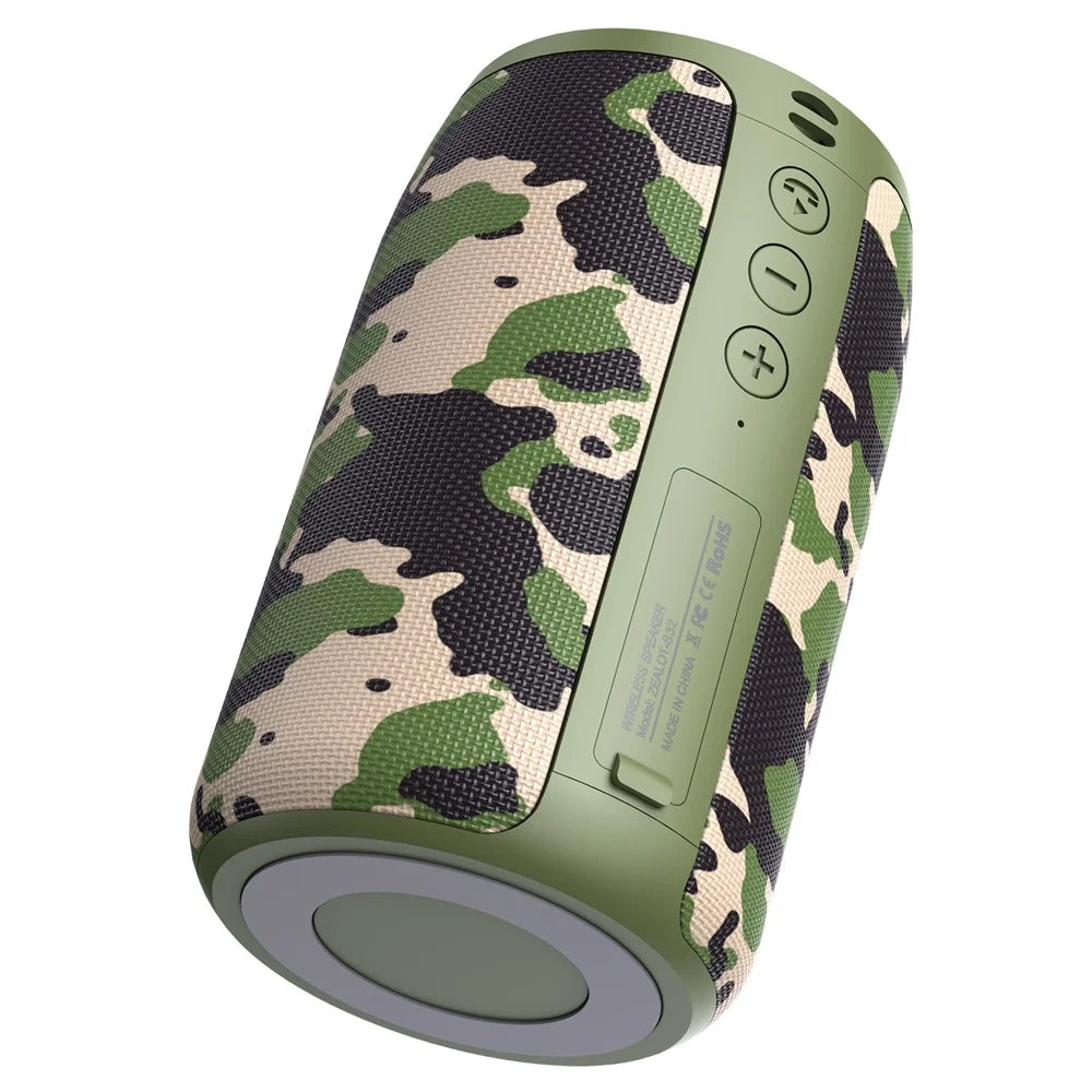 ZEALOT S32 Bluetooth-compatible 5.0 Wireless Portable HIFI Bass Subwoofer Speaker Support TF Card/U-disk/AUX - Army Green - 2
