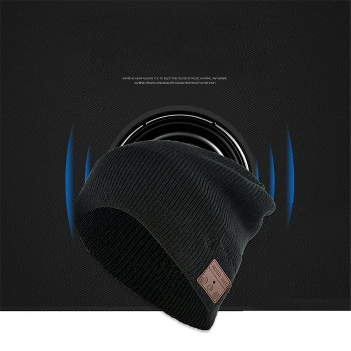 Bluetooth-compatible Headphones Winter Hat Warm Music Hat with Mic Gloves Wireless Headphone - Black - 3