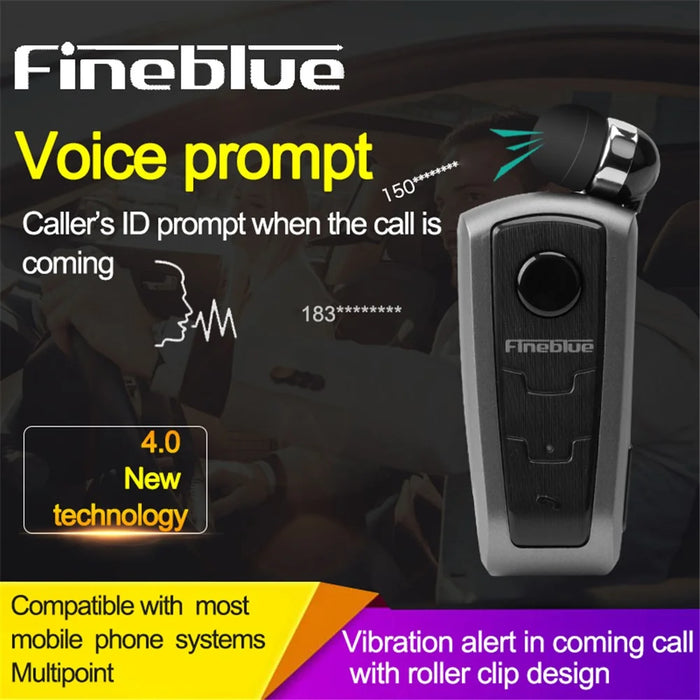 FINEBLUE F910 Flex Incoming Calling Vibration Bluetooth-compatible Headset Stretchable Earphones - Silver - 3