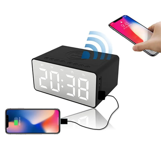 BT508 3 in 1 Wireless Charging LED Alarm Clock Power Bluetooth-compatible Speaker - 2