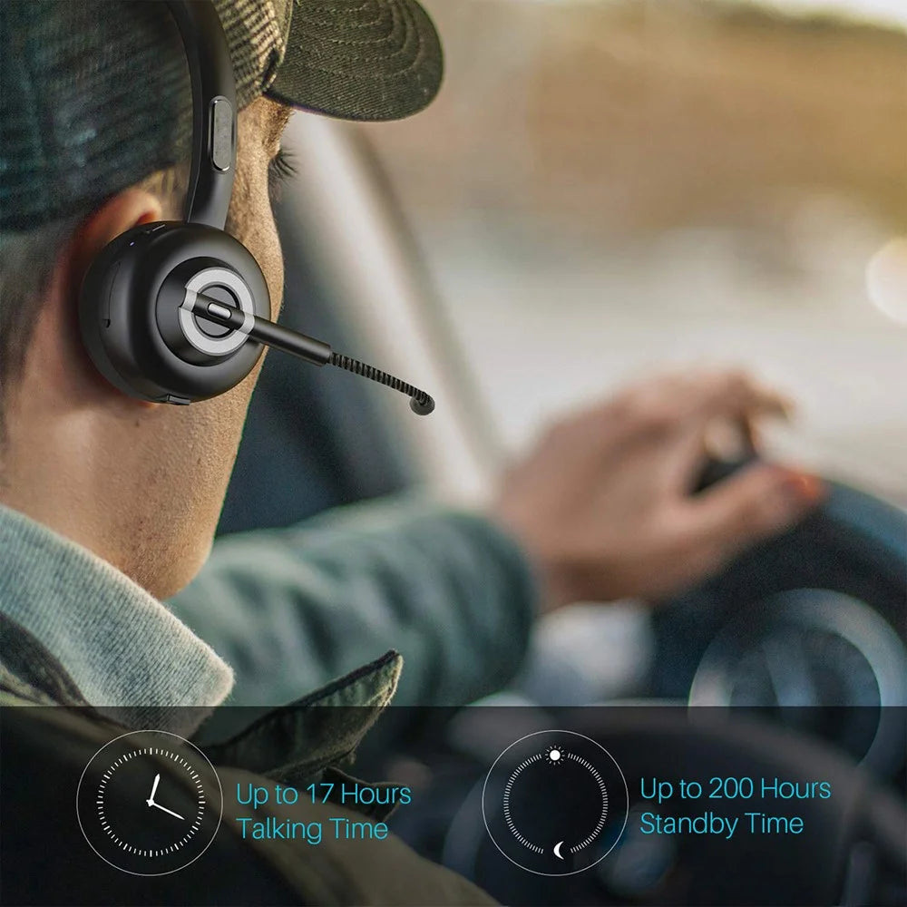 M97 Business Wireless Bluetooth-compatible 5.0 Headset Call Center Operator Single Ear Headphone with Microphone and Charging Base - 3