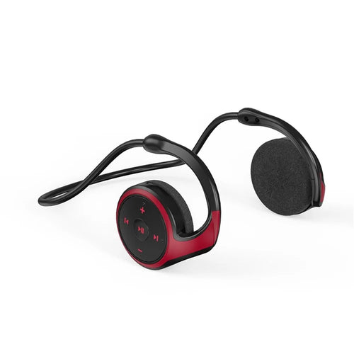 Bluetooth-compatible Earhook Headset Support TF Card Stereo Sound Sport Wireless Headphone - Red - 1