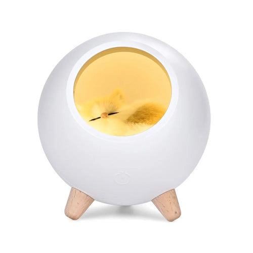 Bluetooth-compatible Speaker Cute Sleeping Cat Style USB Rechargeable Atmosphere Lamp Night Light - White - 1