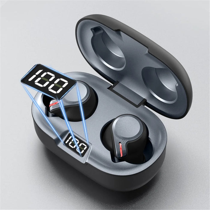 TWS Bluetooth-compatible V5.0 Touch Control Wireless Earbuds In-ear Headphones with LED Display - 2