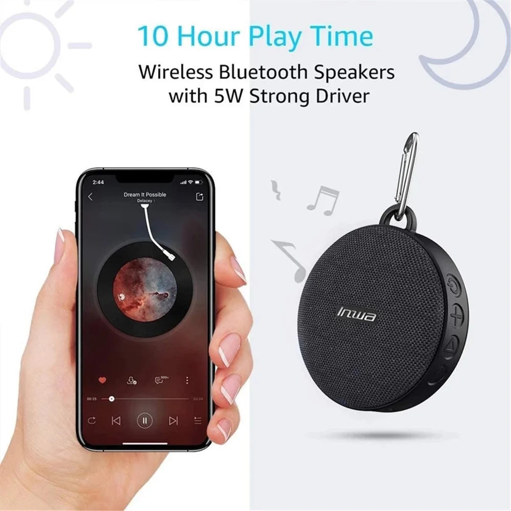 INWA Bluetooth-compatible Speaker Mini Subwoofer IPX7 Waterproof Wireless Bicycle Cycling Music Speaker Support TF - Black - 2