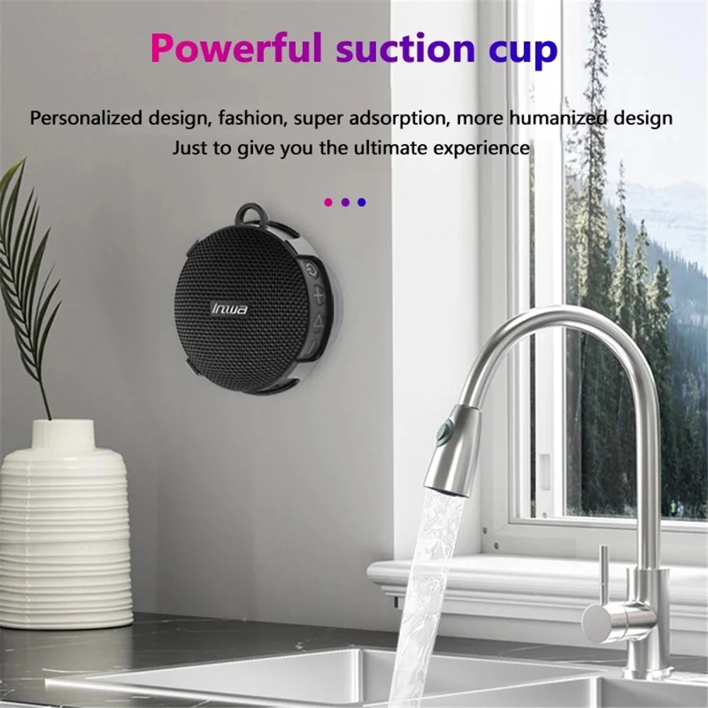INWA Bluetooth-compatible Speaker Mini Subwoofer IPX7 Waterproof Wireless Bicycle Cycling Music Speaker Support TF - Black - 6