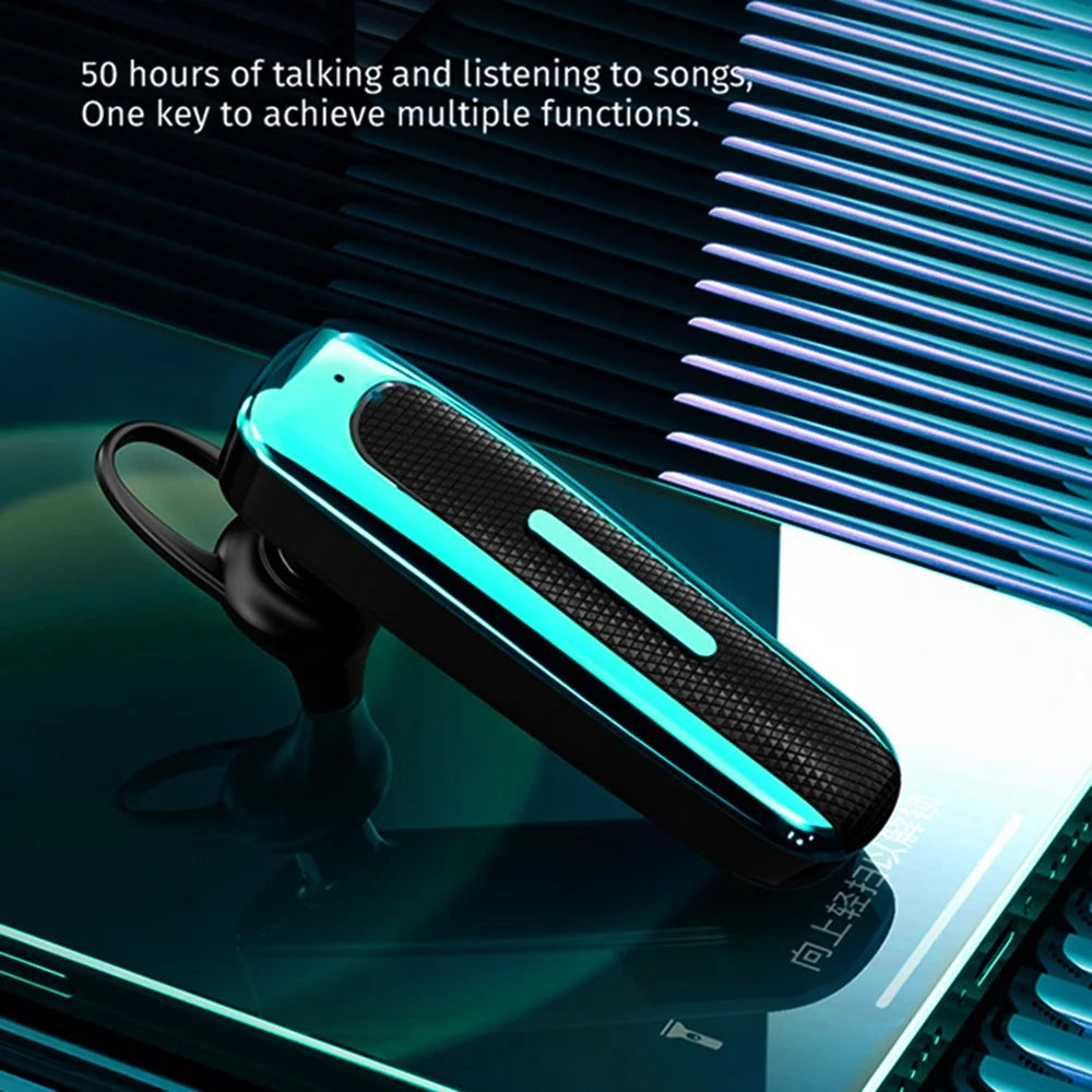 E1 Business Style Bluetooth-compatible 5.0 Earbuds Ear-hook Wireless Stereo Earphones - Black/Blue - 3