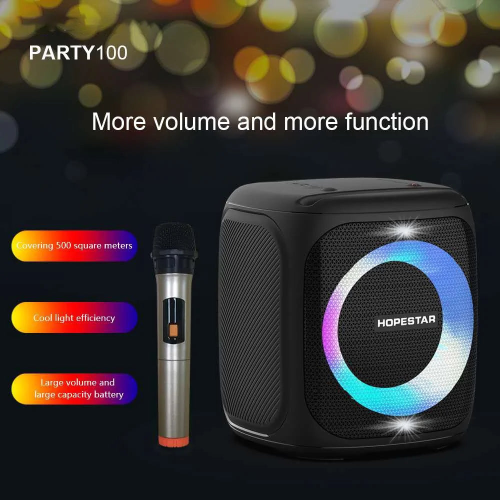 HOPESTAR Party100 Multi-function 50W High Power Bluetooth-compatible Speaker Portable Outdoor K Song Subwoofer - Black - 2