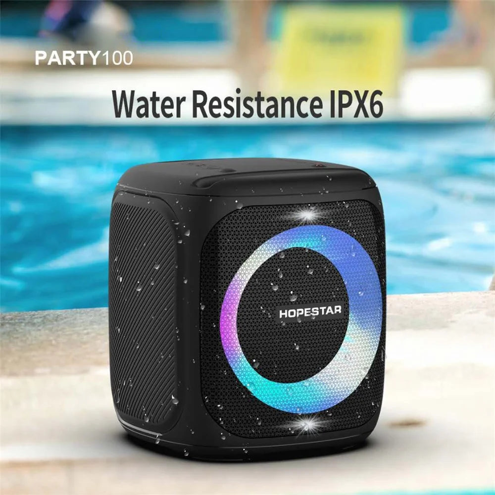 HOPESTAR Party100 Multi-function 50W High Power Bluetooth-compatible Speaker Portable Outdoor K Song Subwoofer - Black - 4