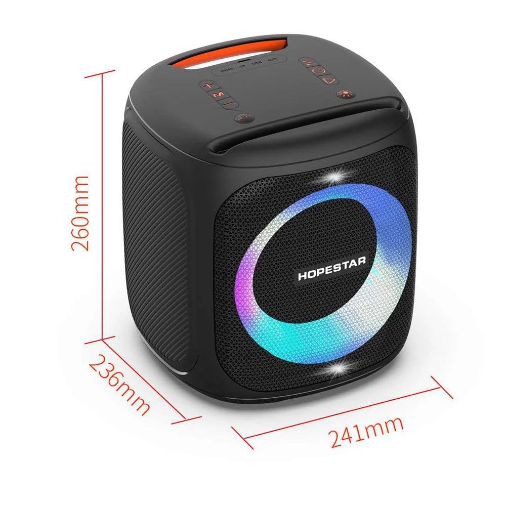 HOPESTAR Party100 Multi-function 50W High Power Bluetooth-compatible Speaker Portable Outdoor K Song Subwoofer - Black - 6