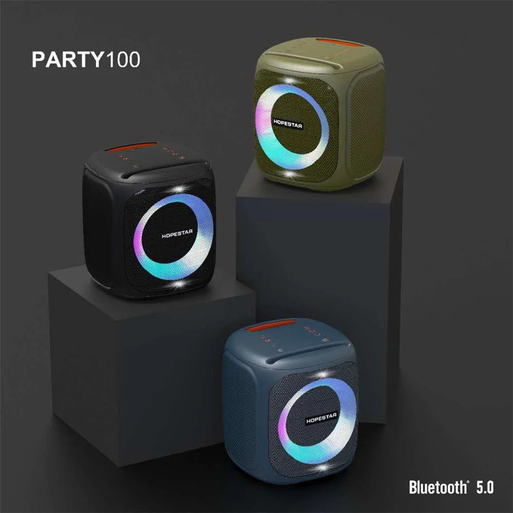 HOPESTAR Party100 Multi-function 50W High Power Bluetooth-compatible Speaker Portable Outdoor K Song Subwoofer - Black - 7