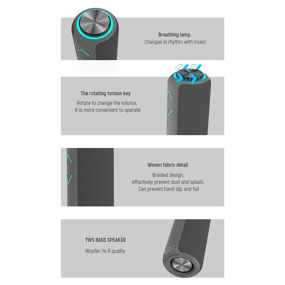 HOPESTAR P30 Pro Outdoor Portable Column Speaker Waterproof Wireless Loudspeaker - 6