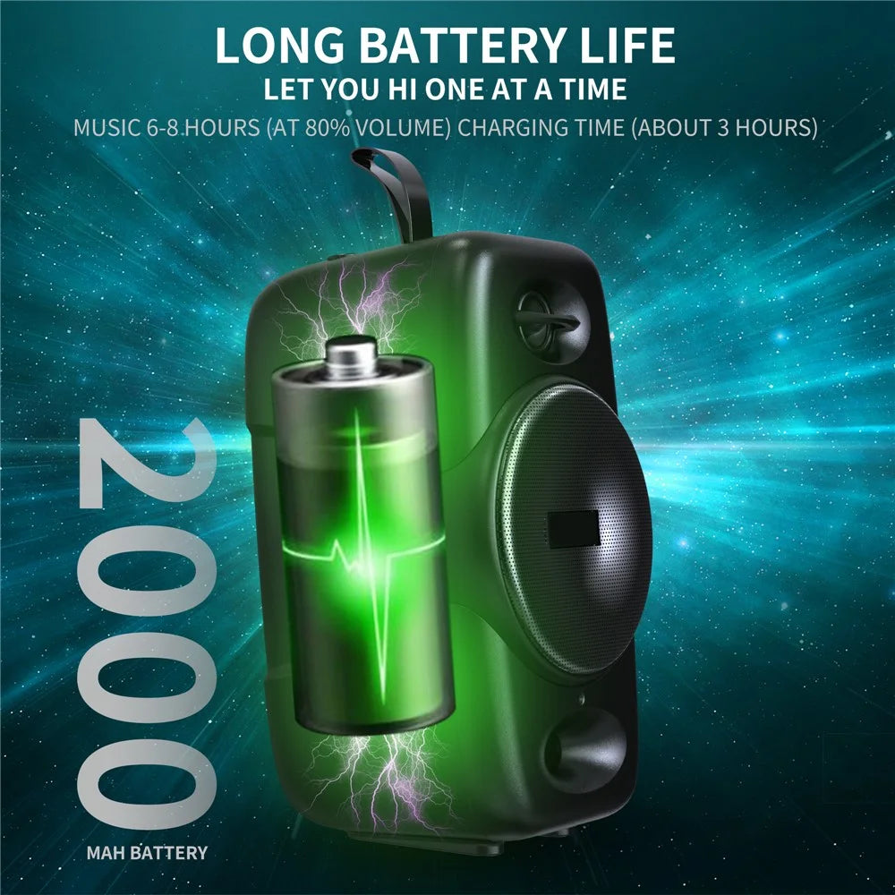 BT08 Portable 10W Columnar Bluetooth-compatible Speaker Music Player Support TF/FM/3.5mm AUX/USB Flash - 3