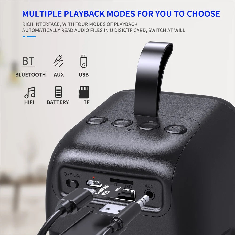 BT08 Portable 10W Columnar Bluetooth-compatible Speaker Music Player Support TF/FM/3.5mm AUX/USB Flash - 4