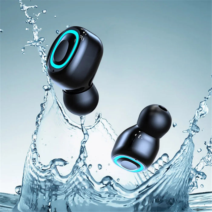 A42 TWS Bluetooth-compatible 5.0 Wireless Earphones Touch Control Earbuds with LED Display - Black - 5