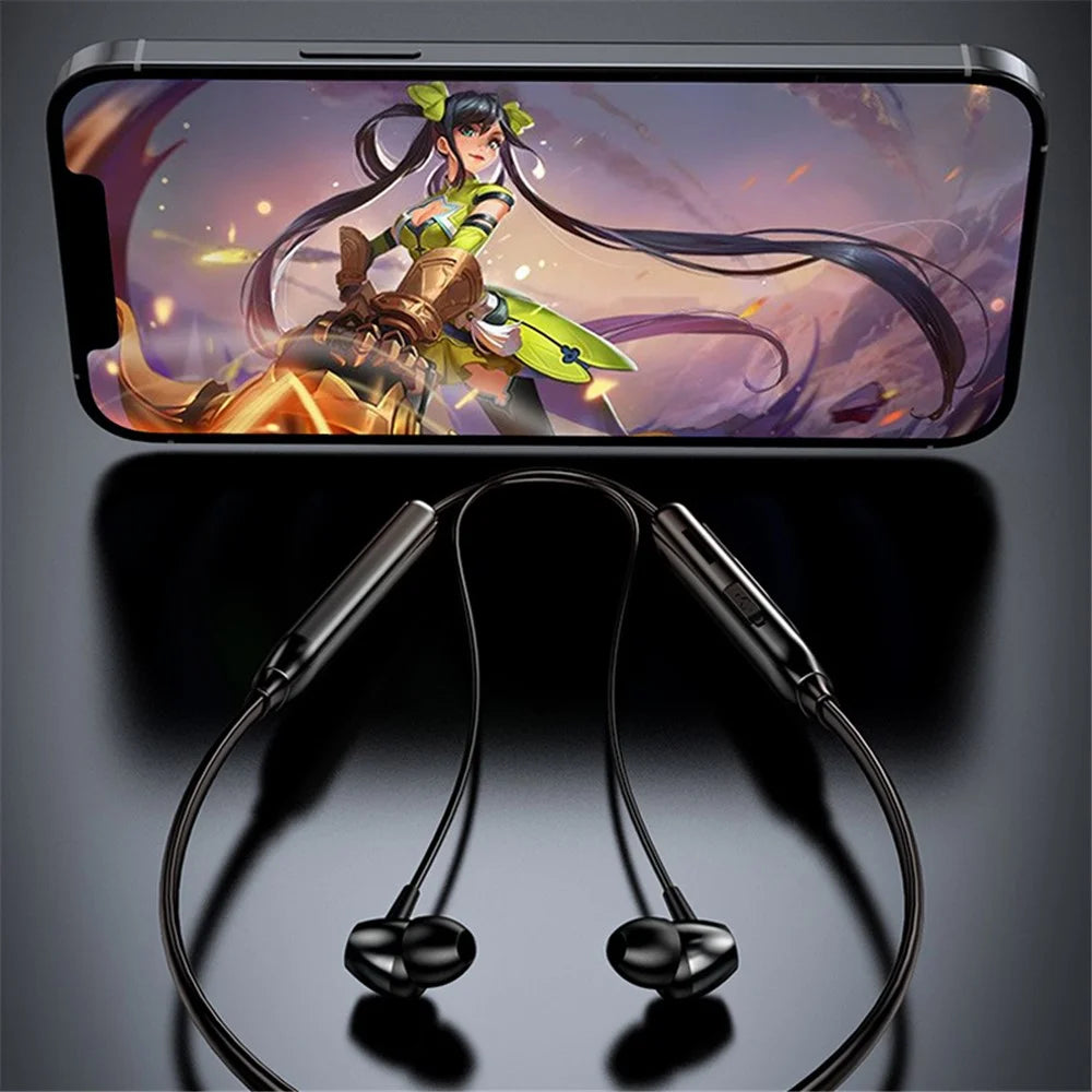 M61 Bluetooth-compatible 5.1 Neck-mounted Earphone Stereo Wireless Magnetic Suction Sports Headset Earbuds - Black - 4