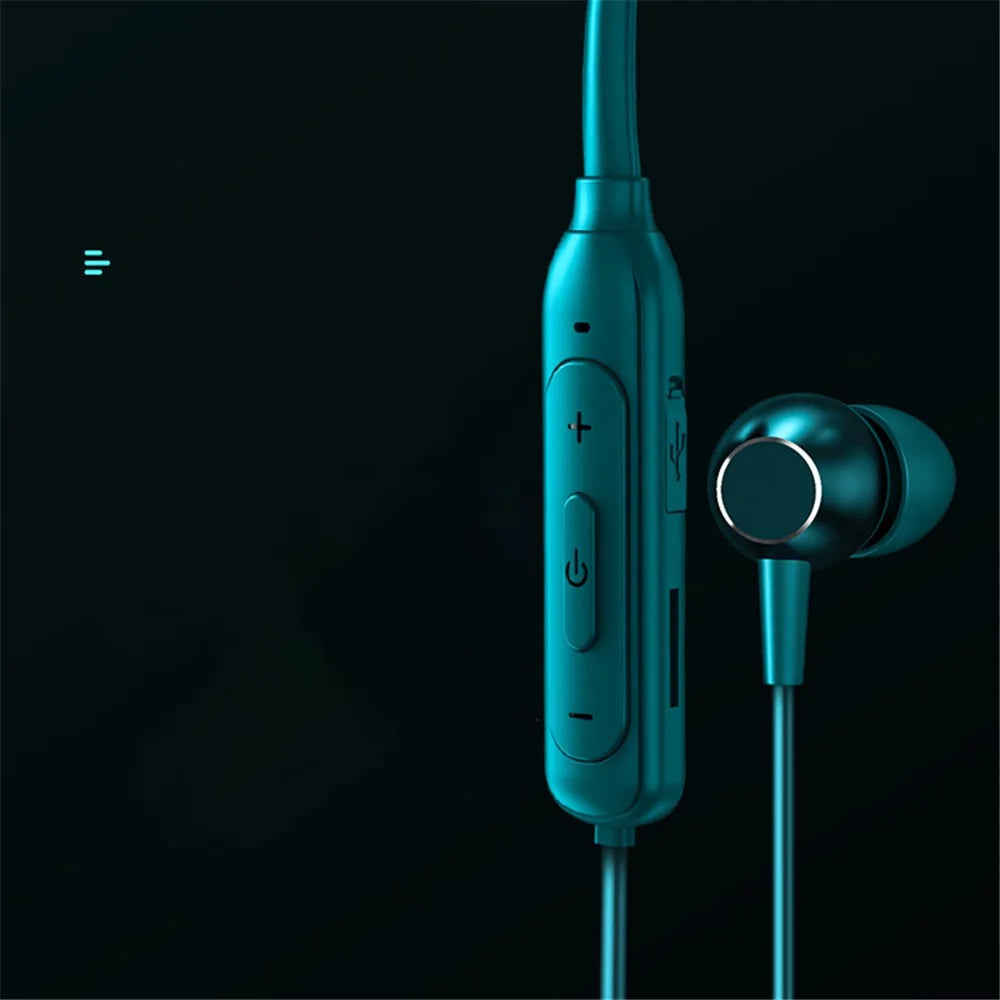 M61 Bluetooth-compatible 5.1 Neck-mounted Earphone Stereo Wireless Magnetic Suction Sports Headset Earbuds - Black - 7