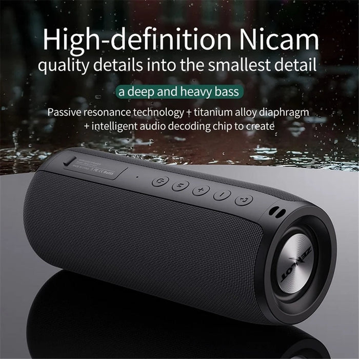 ZEALOT S51 Portable 10W TWS Wireless Speaker Outdoor Bluetooth-compatible IPX5 Waterproof FM Stereo Music Subwoofer - Black - 2