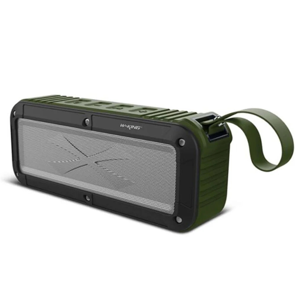 W-KING S20 Portable Outdoor IPX6 Waterproof Stereo NFC Bluetooth-compatible Speaker FM Radio Music Subwoofer - Green - 1