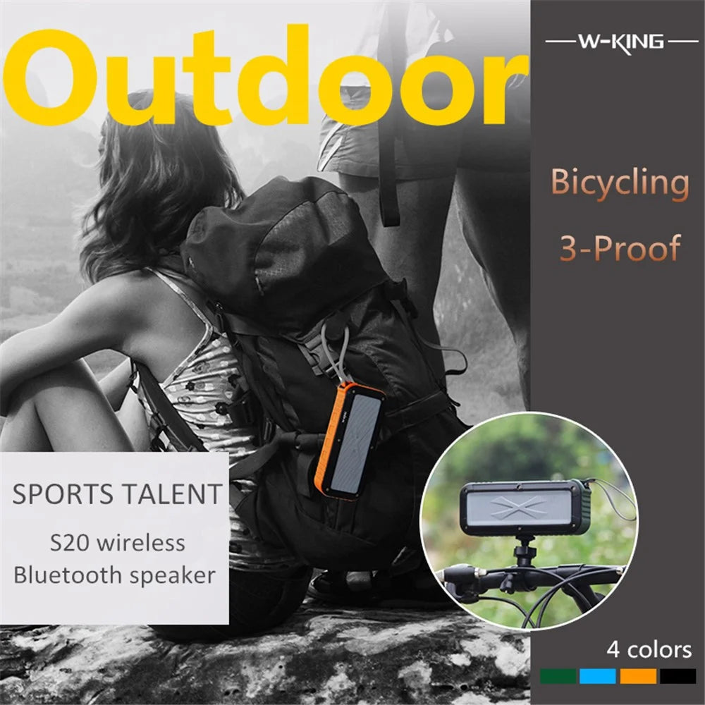 W-KING S20 Portable Outdoor IPX6 Waterproof Stereo NFC Bluetooth-compatible Speaker FM Radio Music Subwoofer - Green - 5