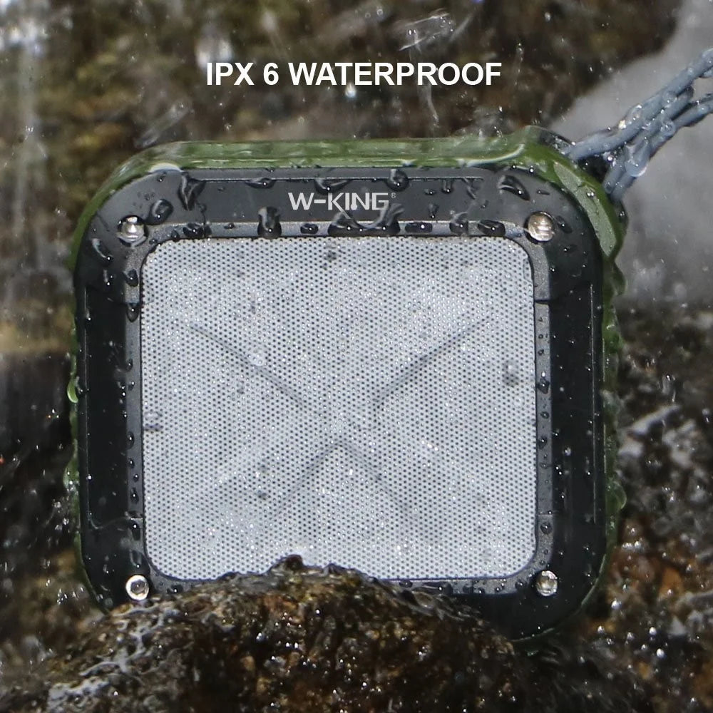 W-KING S7 Portable Bluetooth-compatible 5.0 Speaker Outdoor Cycling Waterproof FM TF Card Music Subwoofer - Green - 2