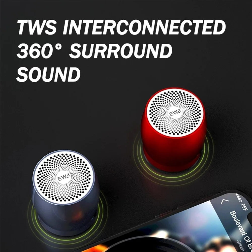 EWA A1 Portable TWS Bluetooth-compatible Wireless Speaker Outdoor Waterproof TF Stereo Music Subwoofer (CE Certificated) - Blue - 3